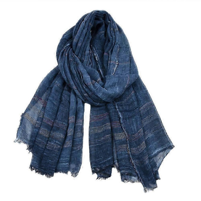 And Men Scarf Linen Yarn-dyed Striped Men S Scarves Tassel Shawl Bufanda Accessories | Fruugo SG
