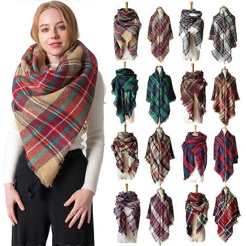 Autumn And Winter Cashmere-like Plus-sized Double-sided Qicaigei Square Scarf Women’s Shawl | Fruugo SG