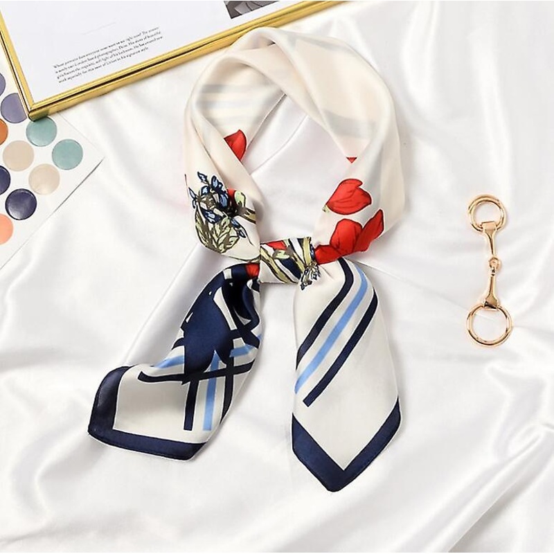 Elegant Flowers Print Square Scarf Women Bandana Hairband Lady Head Wraps Female Shawl Fashion Neckerchief | Fruugo SG