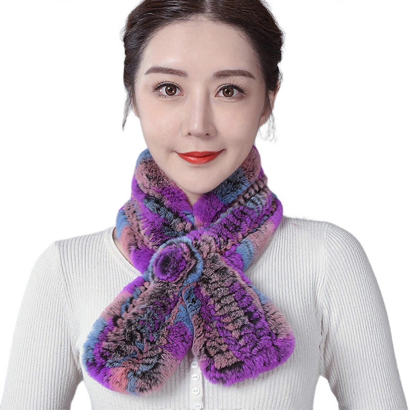 Furry Rex Rabbit Furs Scarf for Women Winter Wedding Party Neck Wrap Warm Double Sided Shawl Formal Casual Neckerchief  Colorful rose | Fruugo SG
