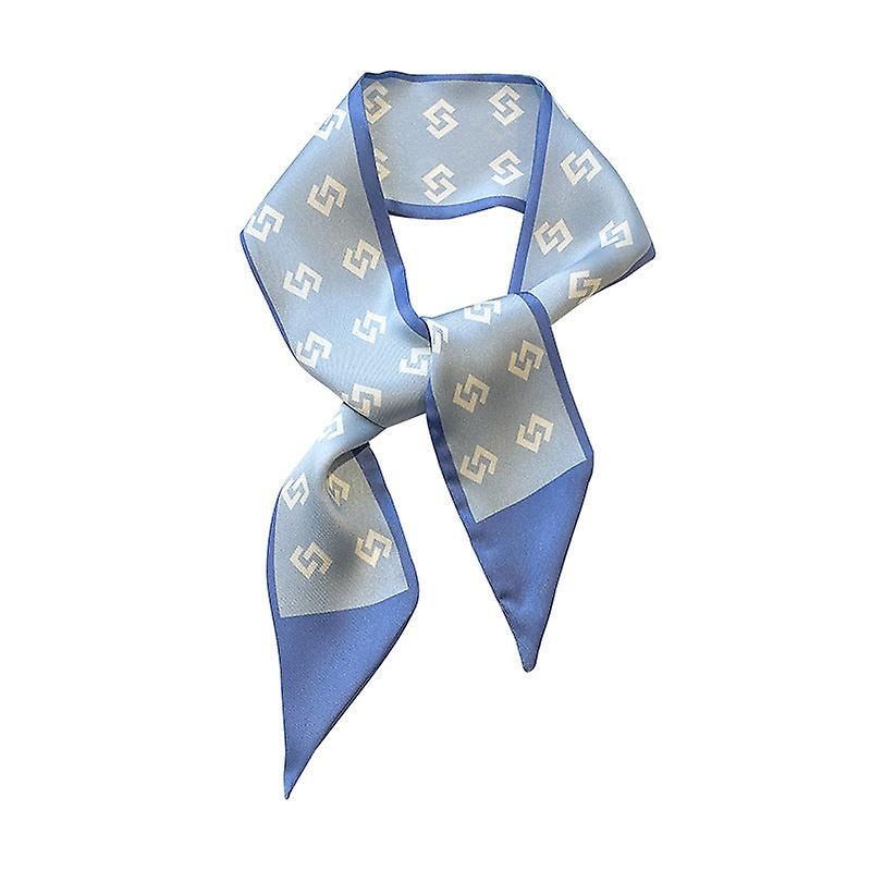 Japanese Blue Simple Graceful Satin Scarf Double Layer Small Silk Scarf Fresh Artistic Student Arm Bag Hair Band Ins Style | Fruugo SG