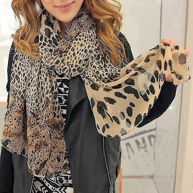 Womens Leopard Print Scarf Shawl Travel Long Soft Sarong Wrap Stole | Fruugo SG