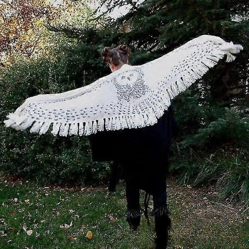 160cm Retro Owl Scarf, Hedwig Knitting Pattern Thick Warm Winter Scarf, Wrap Tassel Scarves Knitted Ladies Shawl-MXBC | Fruugo SG