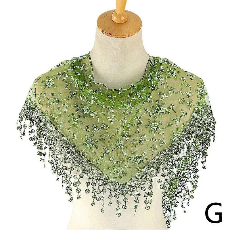 23# Army Green (G)$Hot-selling lace hollow solid color ladies triangle scarf Korean version monochrome breathable clothing triangle scarf SJJ01 | Fruugo SG