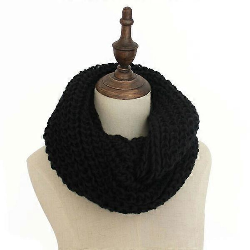 Autumn and winter women’s warm scarf round neck wool knit thick turban | Fruugo SG