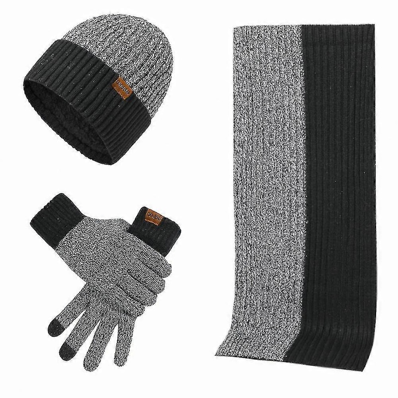 Beanie Hat Scarf Touch Screen Gloves Set Winter Warm Thick Knit For Men And Women | Fruugo SG