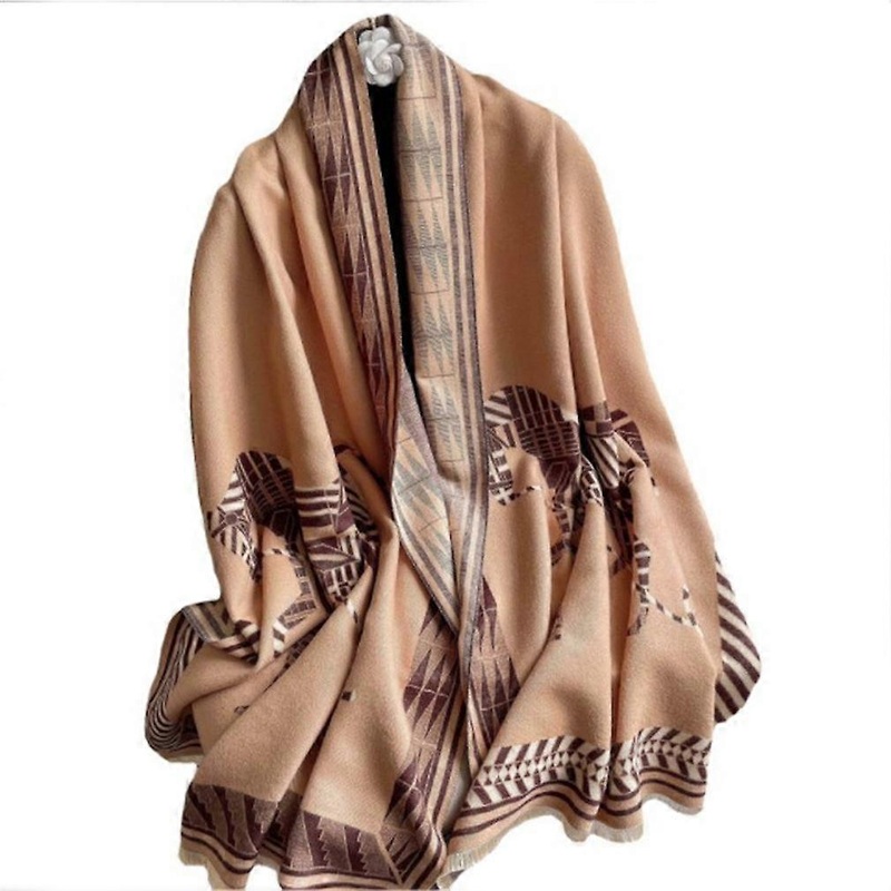 Dual Sided Pashmina Scarf Long Shawl Fashion Thicken Warm Wrap for Lady | Fruugo SG