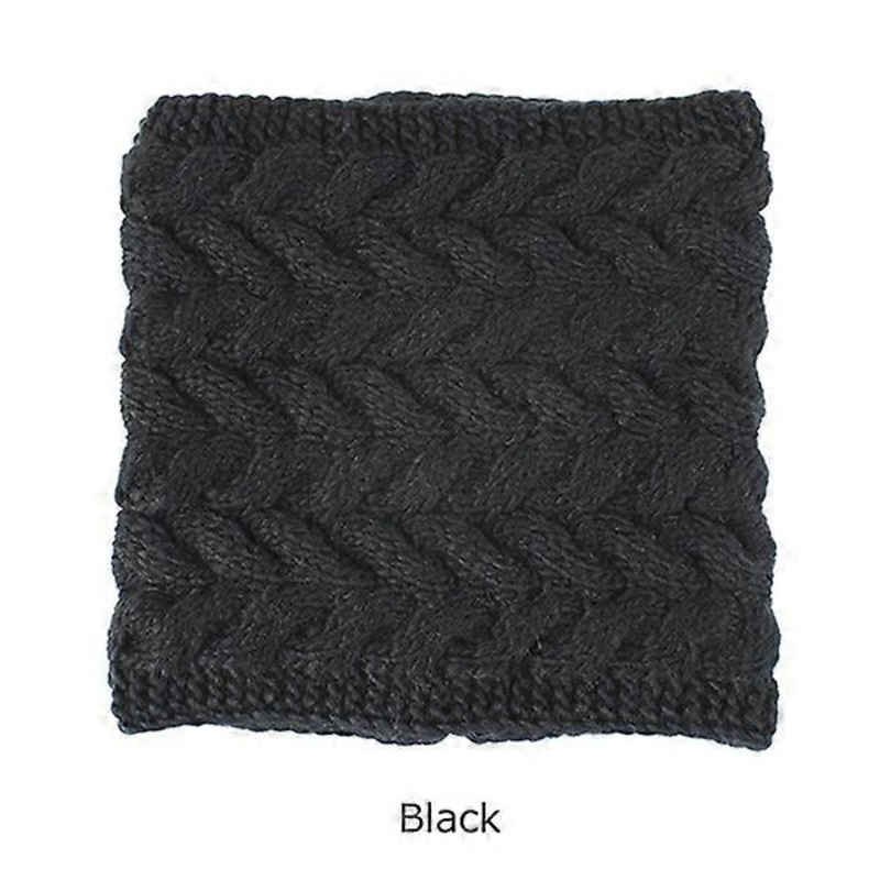 Fashion Winter Warm Collar Scarf Women Knitted Coarse Wool Collar Scarf (Black) | Fruugo SG