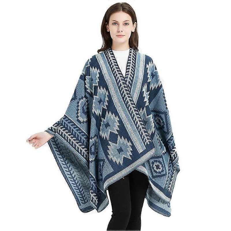 Geometric Jacquard Wrap Shawl Loose Cardigant Winter Blanket for Lady | Fruugo SG