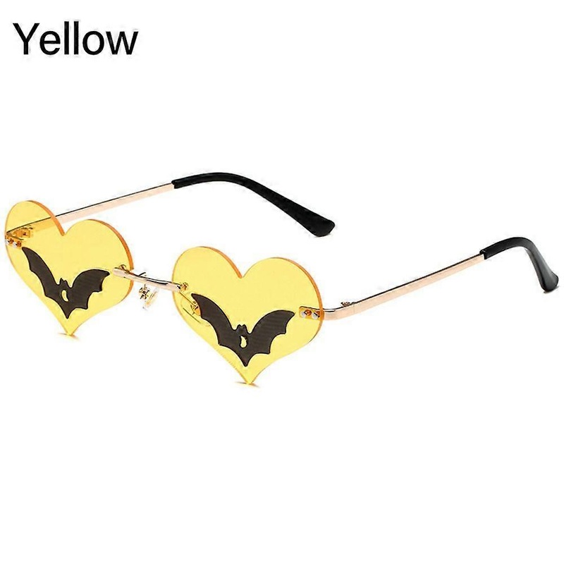 Heart-shaped Bat Sunglasses Novel Rimless Glasses Women Men Festival Party Glasses Trendy Eyewear UV 400 Protection Sunglasses | Fruugo SG