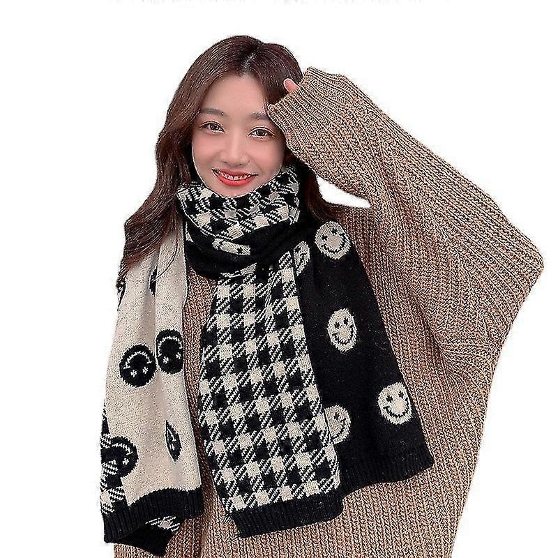 Imitation cashmere women’s fall winter scarf blanket wrap shawl stole warm soft smiling face sweet | Fruugo SG