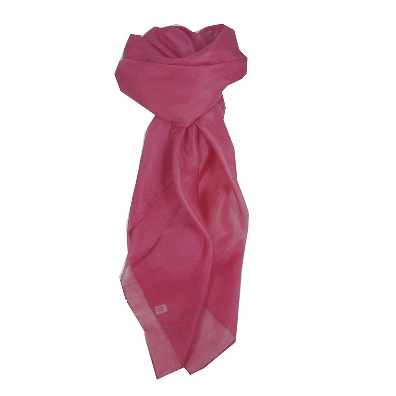 Mulberry Silk Hand Dyed Square Scarf Carnation from Pashmina & Silk | Fruugo SG