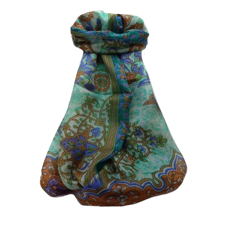 Mulberry Silk Traditional Long Scarf  Kareena Emerald by Pashmina & Silk | Fruugo SG
