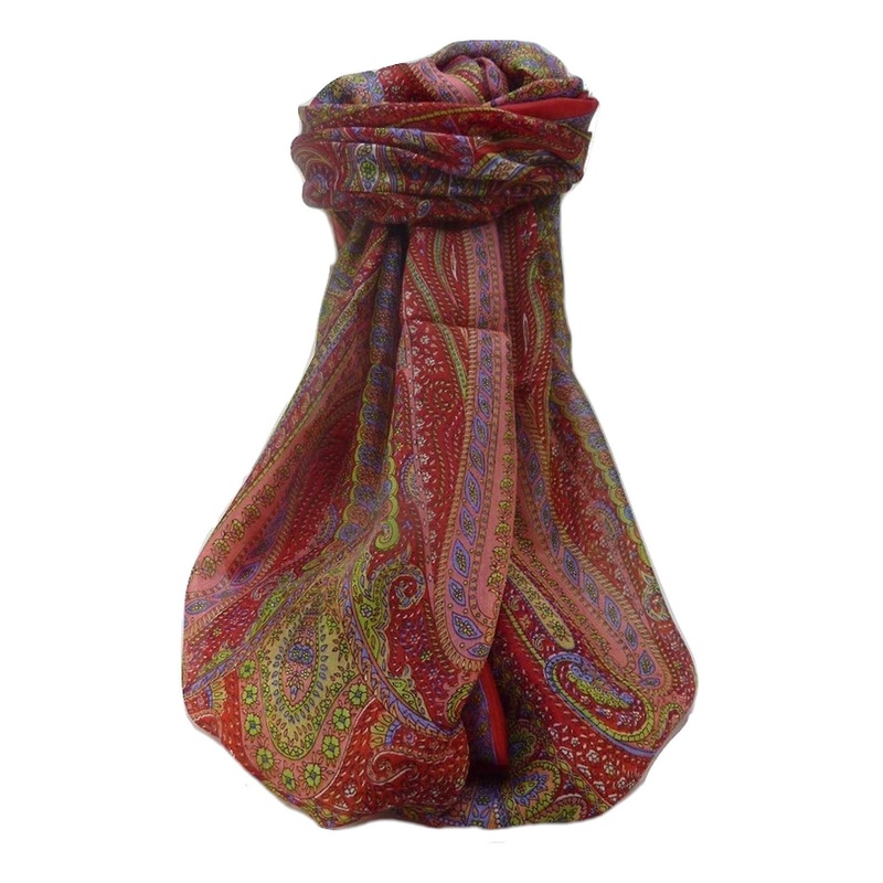 Mulberry Silk Traditional Long Scarf  Ranveer Scarlet by Pashmina & Silk | Fruugo SG