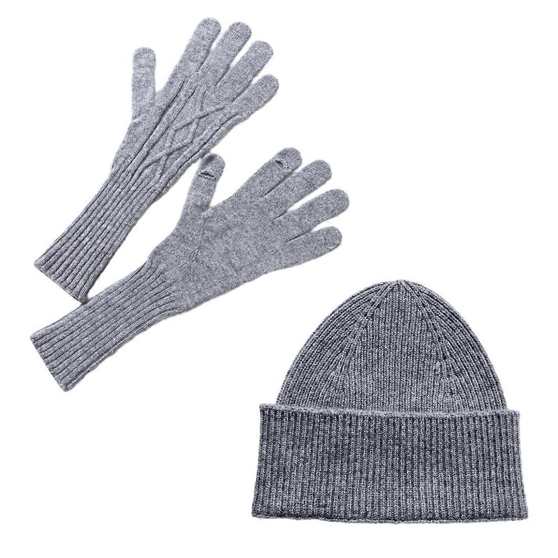 Women’s 2 Piece Pure Cashmere Scarf, Gloves, Rope Knit Winter Set | Fruugo SG