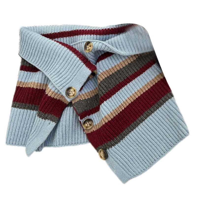 Buttoned Knitted Neck Scarf Neck Wrap for Winter Warm Trendy Neck Gaiter Shoulder Wrap Neck Shawl for Daily All Matching  blue red | Fruugo SG