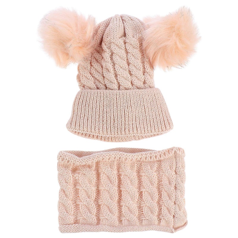 Children’s Warm Hat Scarf Set Autumn Winter Kids Comfortable Beige 1Set | Fruugo SG