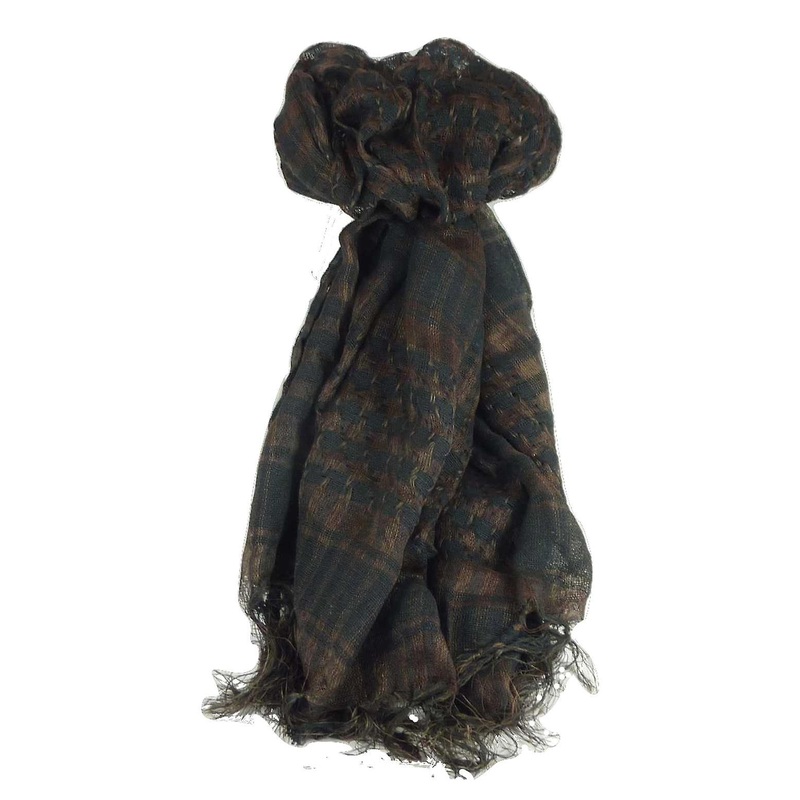Keffiyeh Arab Grid Scarf Black & Brown by Pashmina & Silk | Fruugo SG