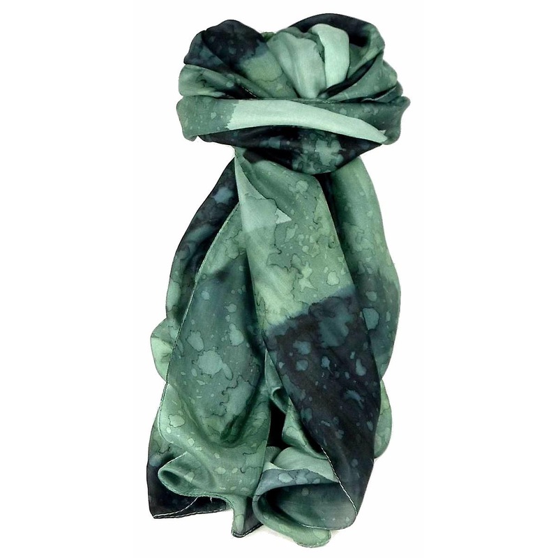 Mens Mulberry Silk Hand Painted Long Scarf Charcoal by Pashmina & Silk | Fruugo SG