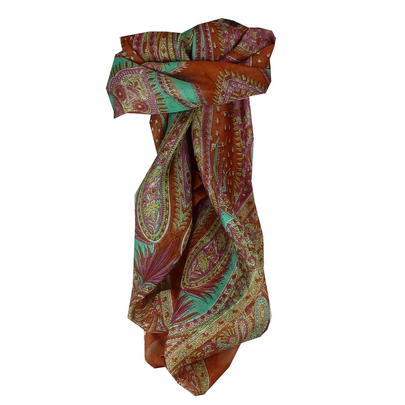 Mulberry Silk Classic Square Scarf Harisa Chestnut by Pashmina & Silk | Fruugo SG