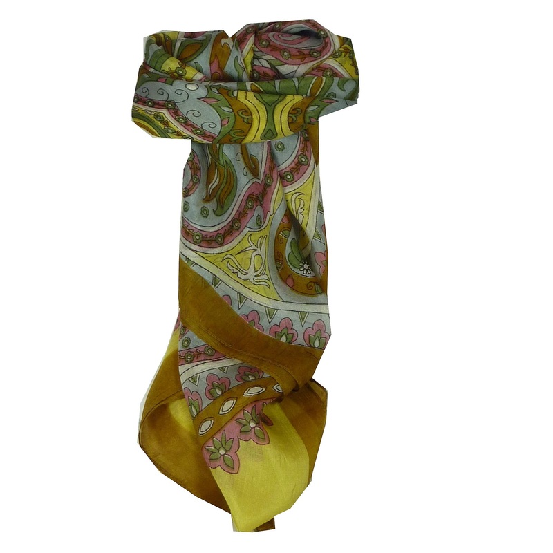 Mulberry Silk Classic Square Scarf Mala Caramel by Pashmina & Silk | Fruugo SG