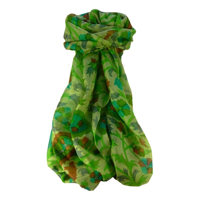 Mulberry Silk Contemporary Long Scarf Jarava Lime by Pashmina & Silk | Fruugo SG