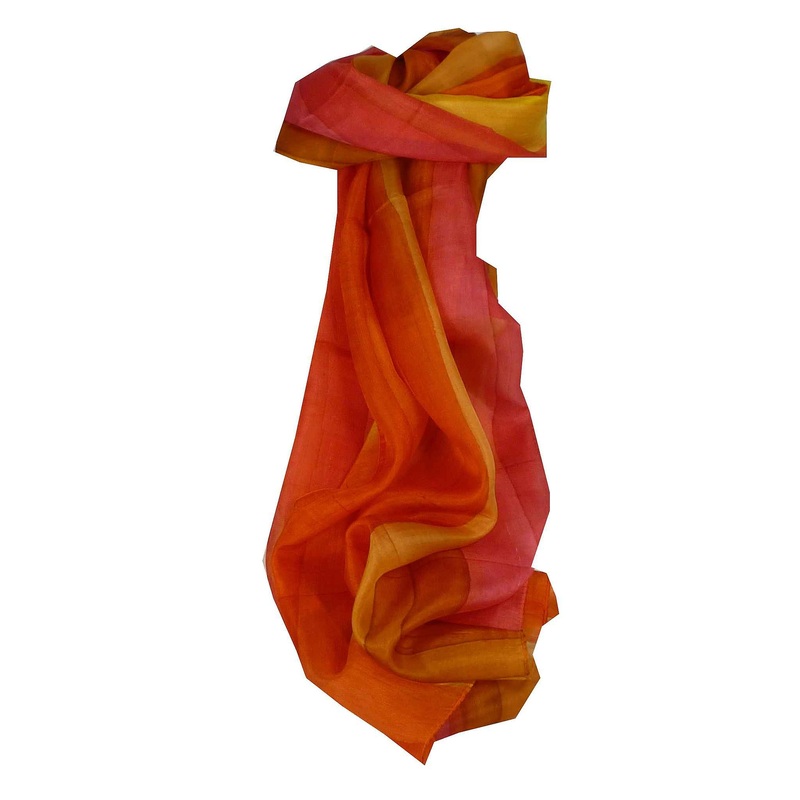 Mulberry Silk Hand Dyed Long Scarf Tagore Rainbow Palette from Pashmina & Silk | Fruugo SG