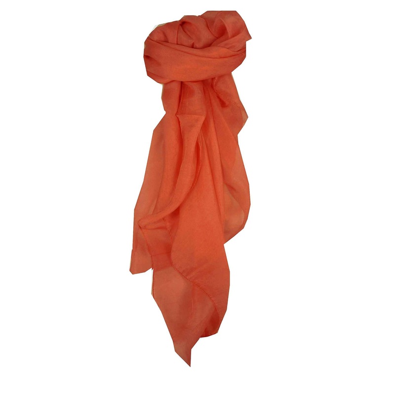 Mulberry Silk Hand Dyed Square Scarf Salmon from Pashmina & Silk | Fruugo SG