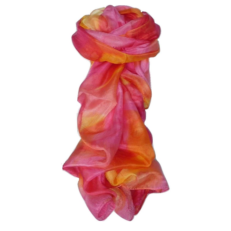 Mulberry Silk Hand Painted Long Scarf Classic Floribunda by Pashmina & Silk | Fruugo SG