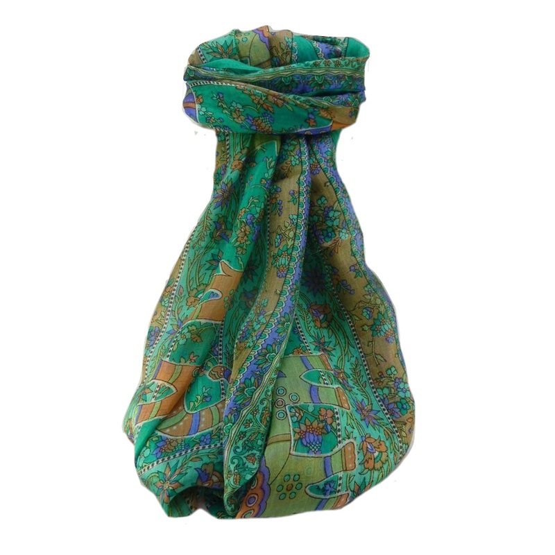 Mulberry Silk Traditional Long Scarf  Pyar Emerald by Pashmina & Silk | Fruugo SG
