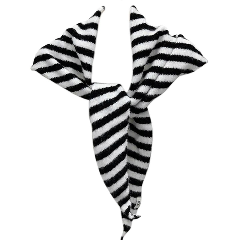 Acrylic Knitted Striped Triangular Scarf Shawl for Layering Winter Faux Wool Warm Large Wrap Capelet for Women and Men  Black | Fruugo SG