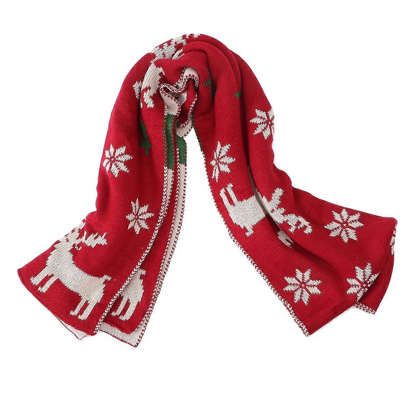 Adorable Knitted Scarf for Couples Winter Red 195X30cm Christmas Gift 1Pc | Fruugo SG