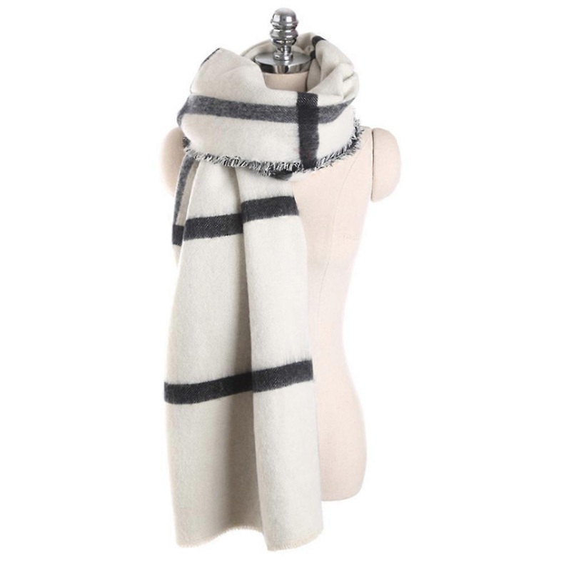 Casual Scarf Buffalo Plaid Scarf Winter Warm Scarf Christmas Gift Decorative Imitation Cashmere Shawl Long Scarf  White | Fruugo SG