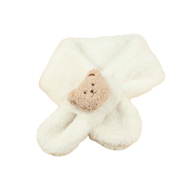 Cute Cartoon Bear Baby Scarf Soft Plush Winter Neck Warmer Fashionable Kids Scarf Kids Accessories for Boys & Girls  White | Fruugo SG