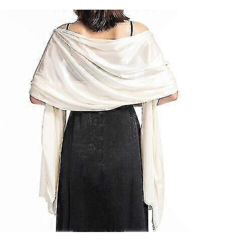 Dresses Evening Party Wrap Wedding Satin Pure Color Cape White | Fruugo SG