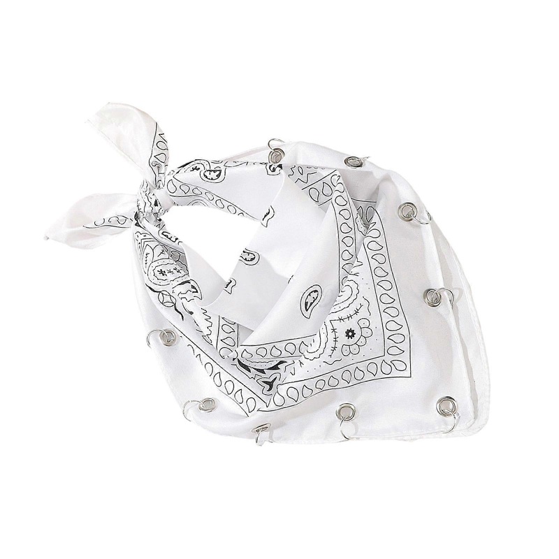 Hair Scarves Wrap Bandana Design Square Scarf Kerchief With Metal Fastener For Purse Decoration  White | Fruugo SG