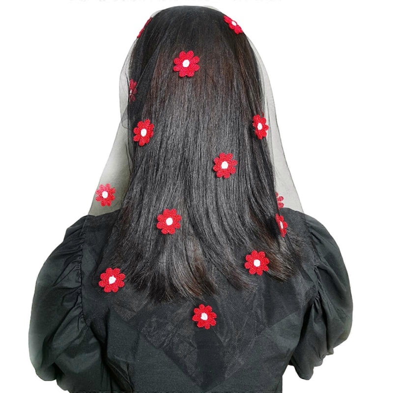 Lace Mantilla Veil for Mass Floral Tulle Scarf Covering Church Veil Bride Headband Wedding Bridesmaids Veil Headpieces  Red | Fruugo SG