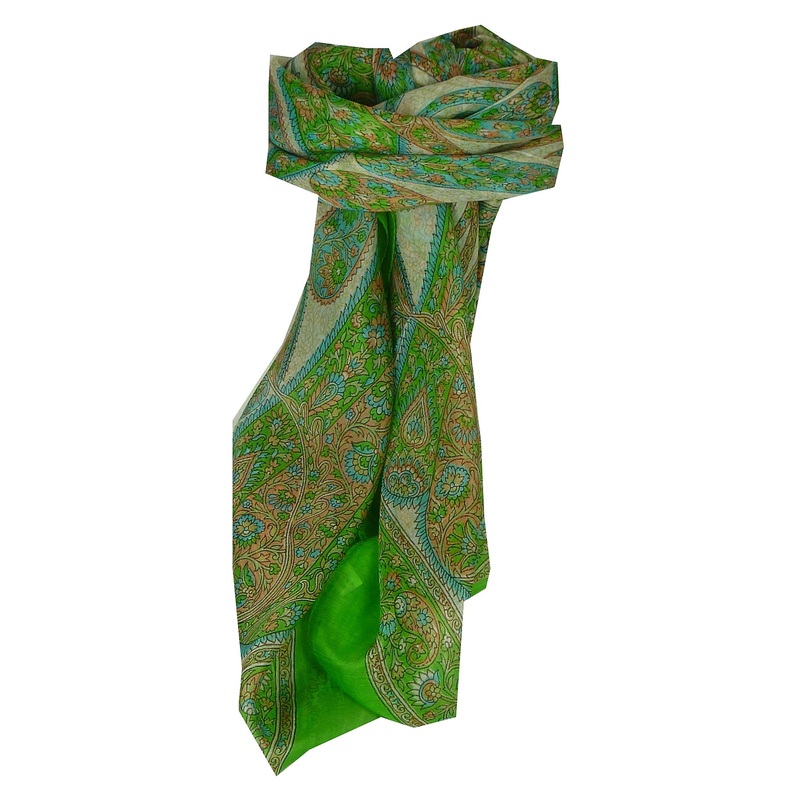 Mulberry Silk Classic Square Scarf Rachol Lime by Pashmina & Silk | Fruugo SG
