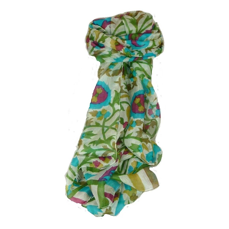 Mulberry Silk Contemporary Long Scarf Mooli Peony by Pashmina & Silk | Fruugo SG