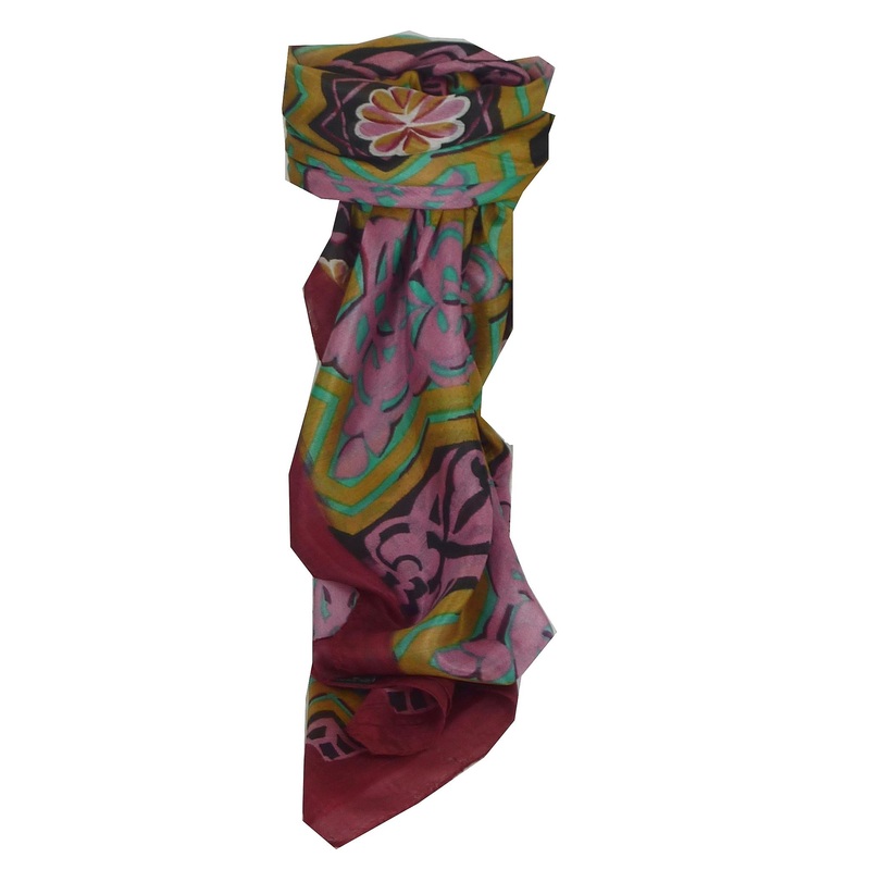 Mulberry Silk Contemporary Square Scarf Lyra Wine by Pashmina & Silk | Fruugo SG