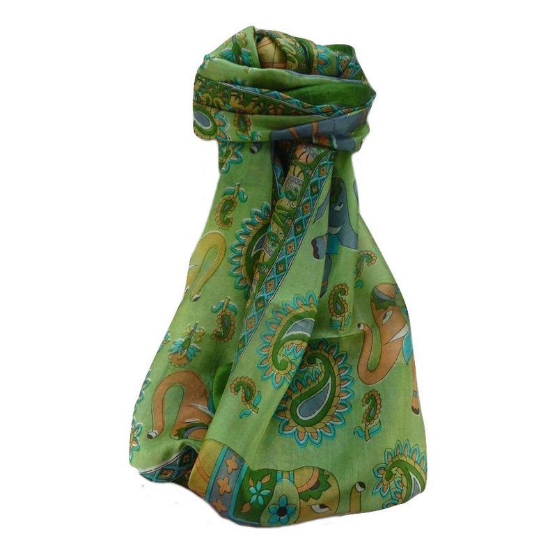 Mulberry Silk Traditional Long Scarf  Qamar Fern by Pashmina & Silk | Fruugo SG
