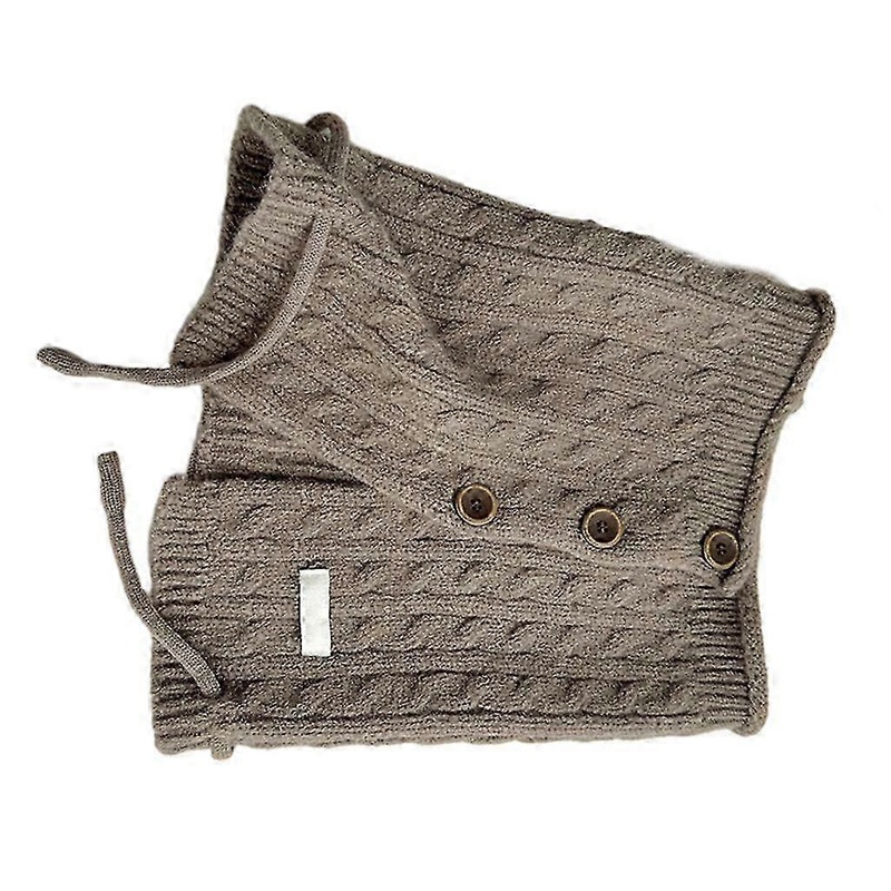 Women Warm Cable Knit Turtleneck Scarf High Collar Button Neck Warmer Shawl HatKhaki SZRH A-YH | Fruugo SG