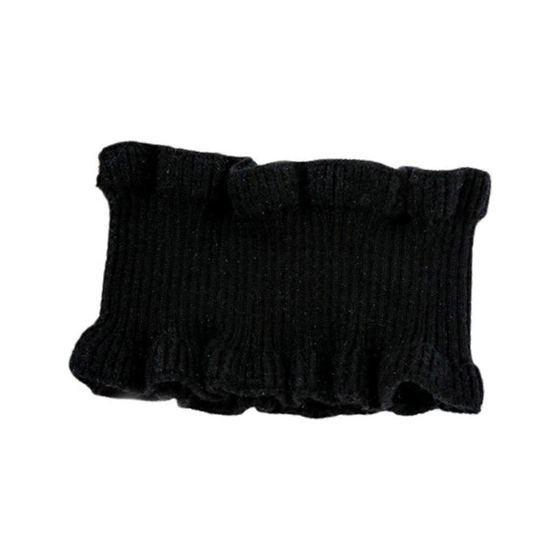 Women Winter Neck Warmer Ribbed Knit Ruffles Trim Solid Color Choker Circle Loop Stretch False Collar  Black | Fruugo SG