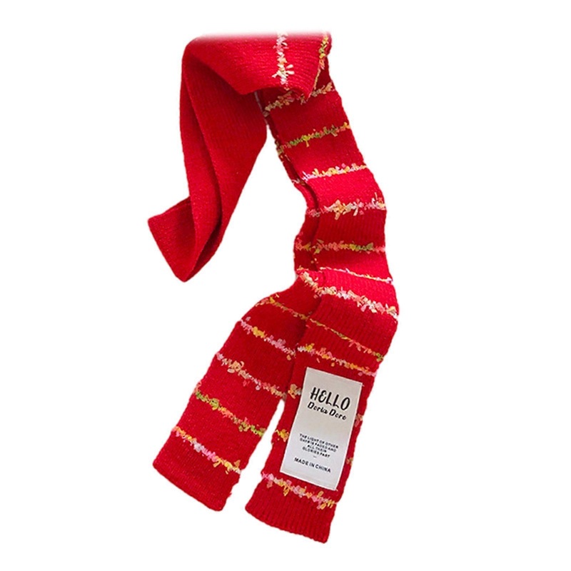 Women Winter Scarf Maillard Styling Neckerchief Harajuku Style Decorative Scarf Thin Knitted Neck Guard Lightweight  Red | Fruugo SG