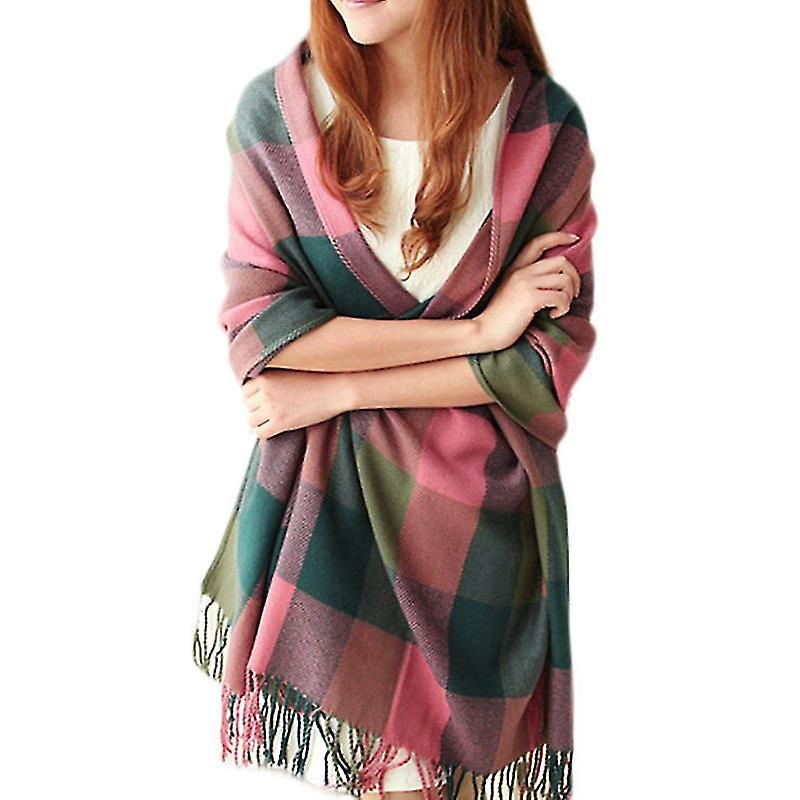 Womens Tartan Scarf Large Checked Shawl Wrap Scarves Plaid Winter Warmer | Fruugo SG