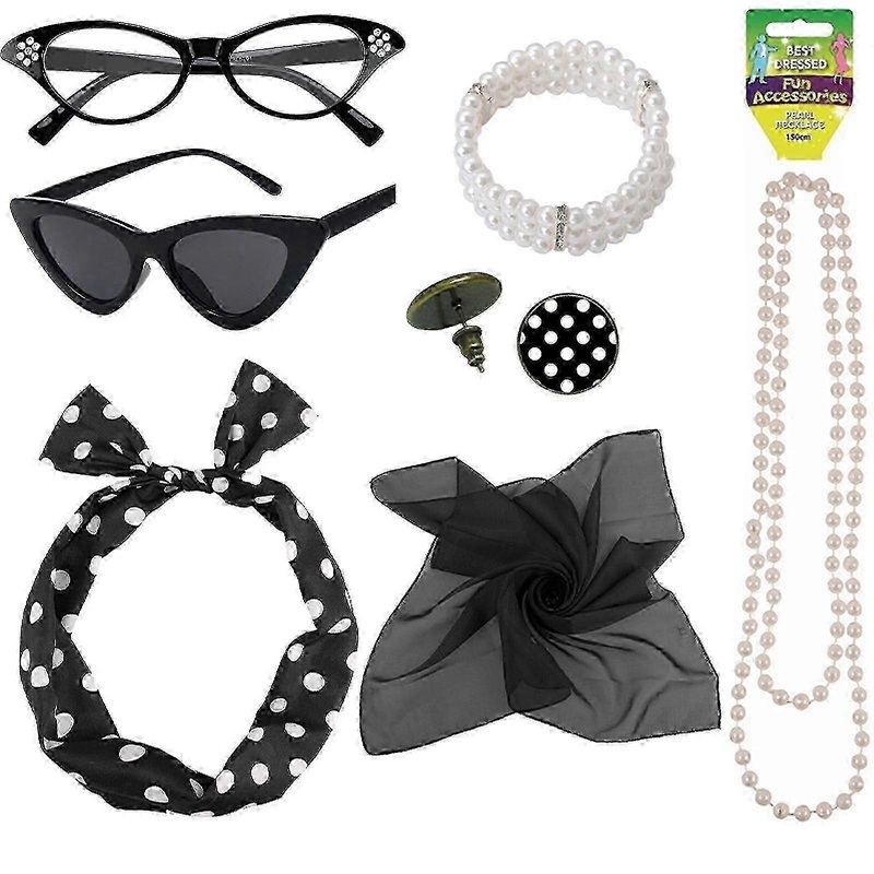 100% New-rockabilly Accessories Womens 50s Dresses Womens Accessories With Chiffon Scarf f26 | Fruugo SG