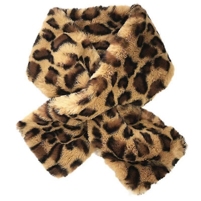 12x80cm Women’s Winter Fake Faux Fur Leopard Print Scarf Wrap Collar | Fruugo SG