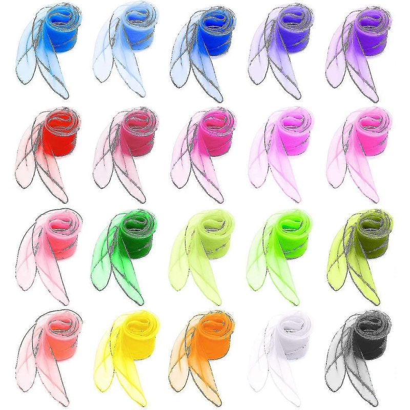20 Multicolor Juggling Scarf Rhythm Scarf, Square Silk Organza Scarf Baby Sensory Scarf Fiis | Fruugo SG