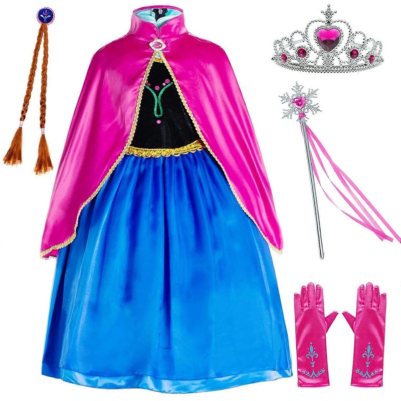 Anna-88 With accessories4-5T for Little Girls Birthday Party Fancy Dress Up with Accessories | Fruugo SG