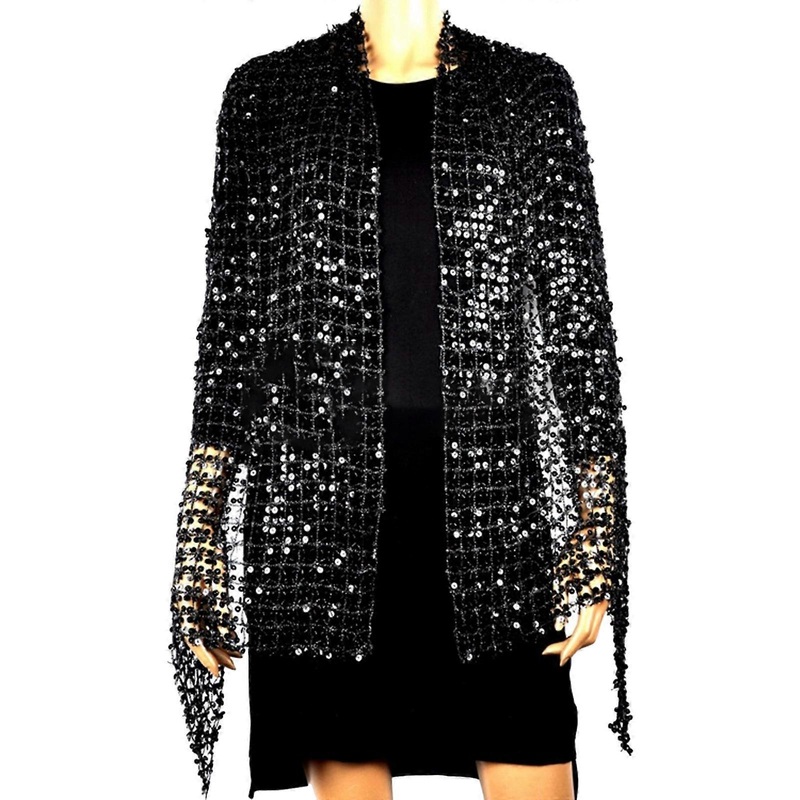 Elegant Sequined Shawl Scarf For Evening Dress Shimmering Women Fashionable Stole 1920s Styles Shoulder Wrap for Gowns  Black | Fruugo SG